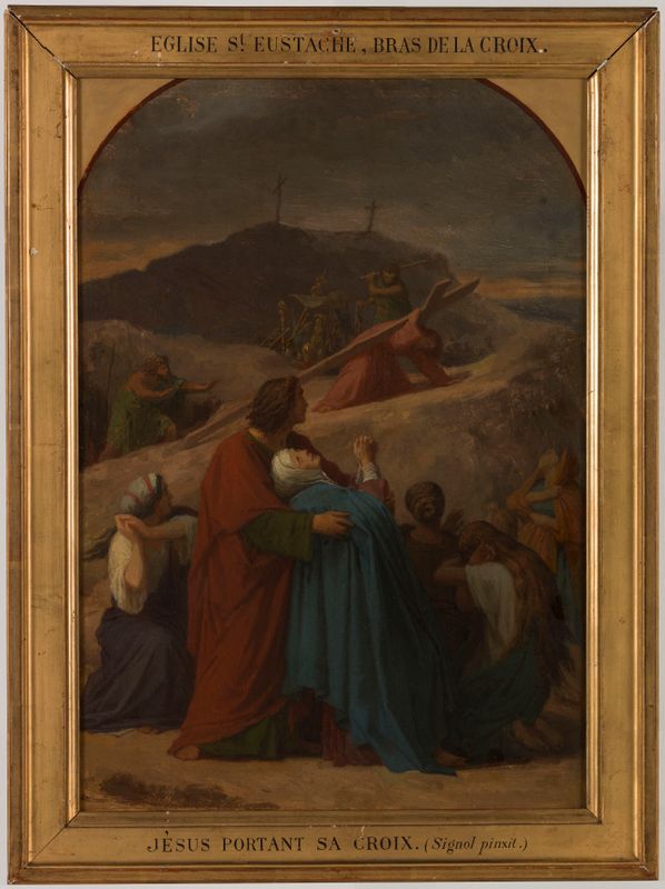 Esquisse pour l'église Saint-Eustache : Jésus portant sa croix, La Vierge sur le chemin du Calvaire