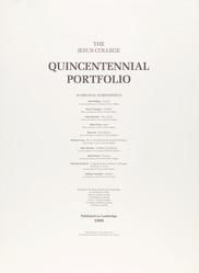 The Jesus College Quincentennial Portfolio Title Page