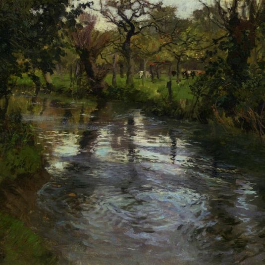 Woodland Scene with a River