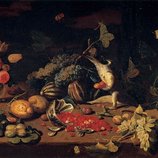 Still-Life With A Monkey Stealing Fruit
