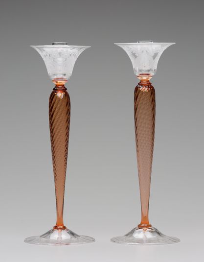 Rosa and Clear Candlestick