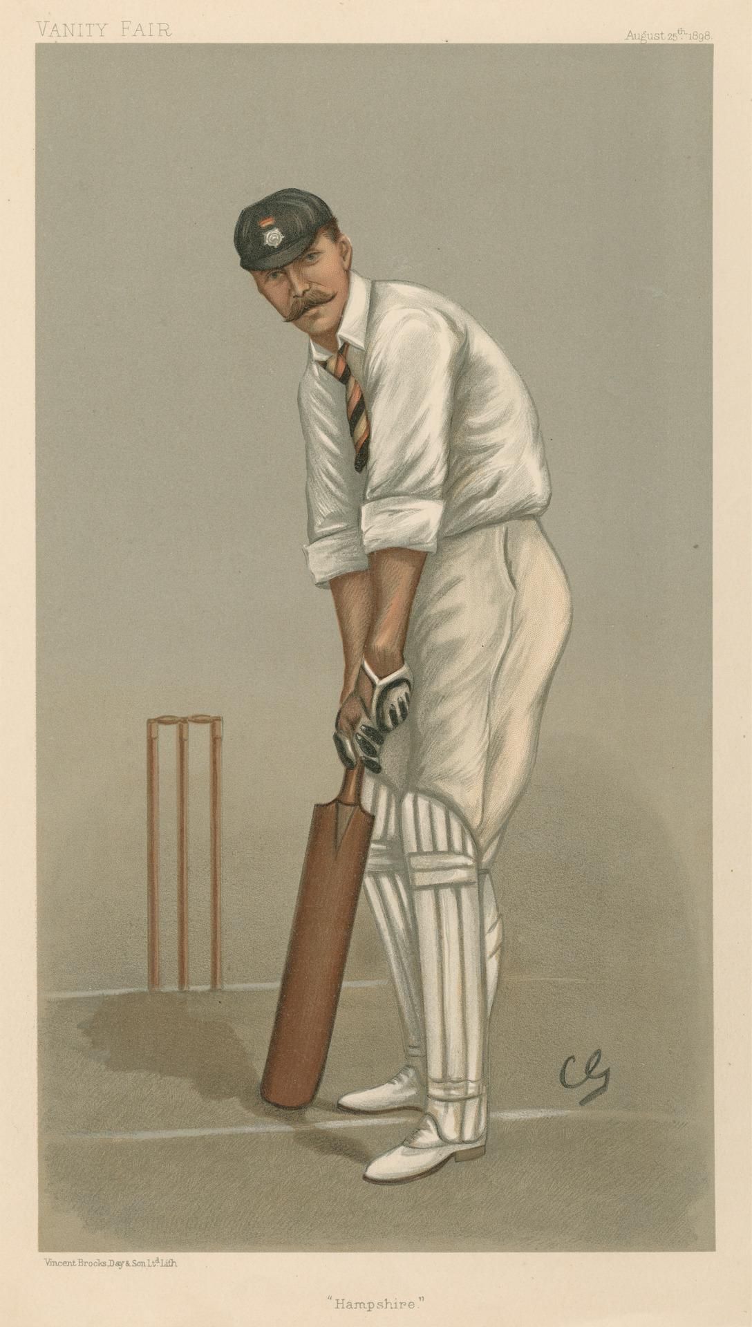 Vanity Fair - Cricket. 'Hampshire'. Captain Edward Wynyard. 25 August 1898