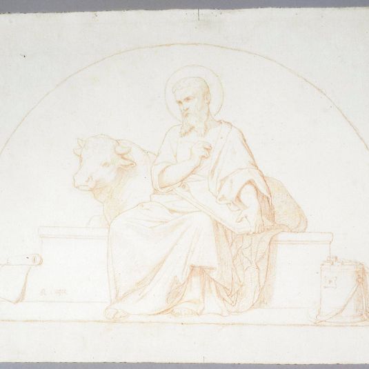 Saint Mathieu, dessin préparatoire au décor du chœur de Notre-Dame de Clignancourt