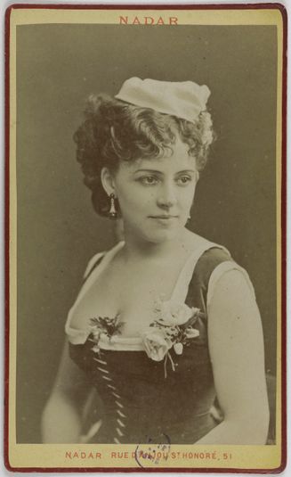 Portrait de Prelly (Aline de Pommayrac, épouse de Presle, épouse C. Detaille, dite), actrice, chanteuse