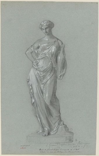 Maquette d'Hébé exécutée en scène par Mélingue lors de la représentation de Benvenuto Cellini, de Meurice, en 1852.