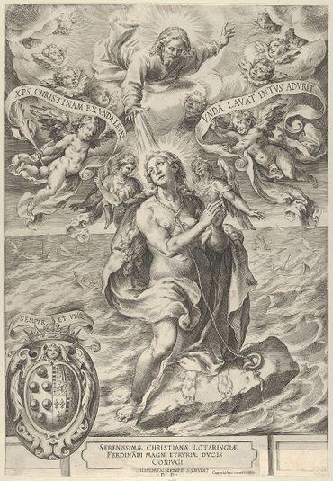 The Martyrdom of Saint Cristina di Bolsena with God the Father above