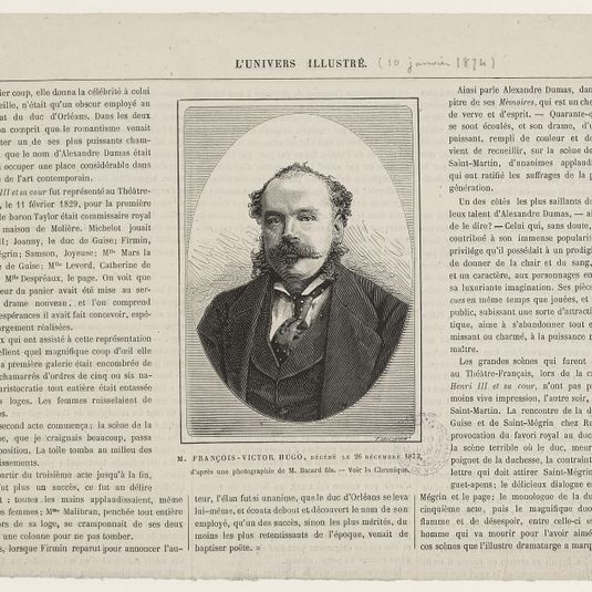 M. François-Victor Hugo, décédé le 26 décembre 1873