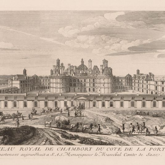Vue du Château royal de Chambord, du côte de la Porte royale