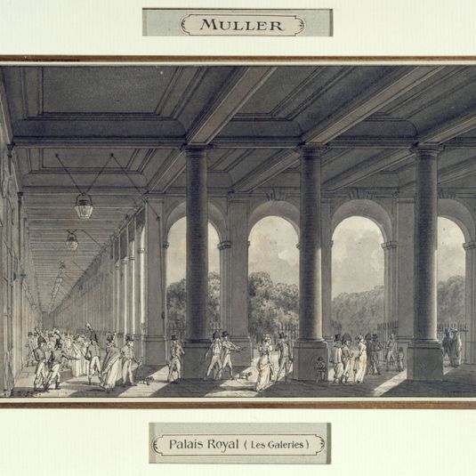 Le Palais-Royal, vue intérieure de la galerie de pierre du côté de l'Est.