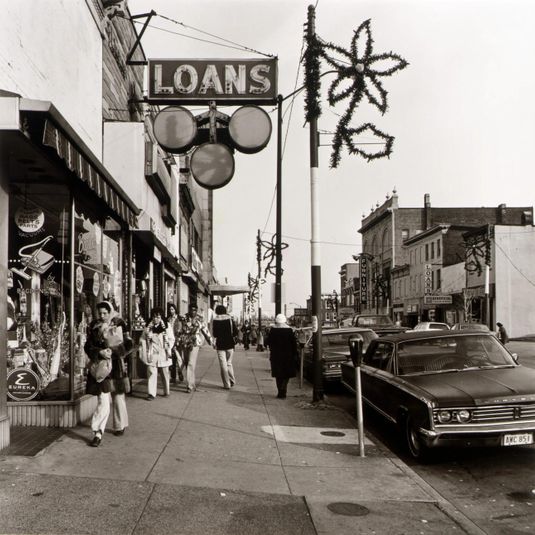 Holiday shoppers on "The Avenue," Eastern Avenue, East Baltimore's largest business district, Highlandtown