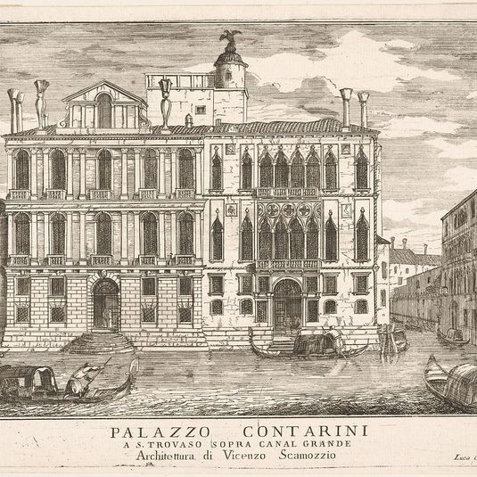 Plate 85: View of the Contarini Palace in Campo San Trovaso, Venice, 1703, from "The buildings and views of Venice" (Le fabriche e vedute di Venezia)