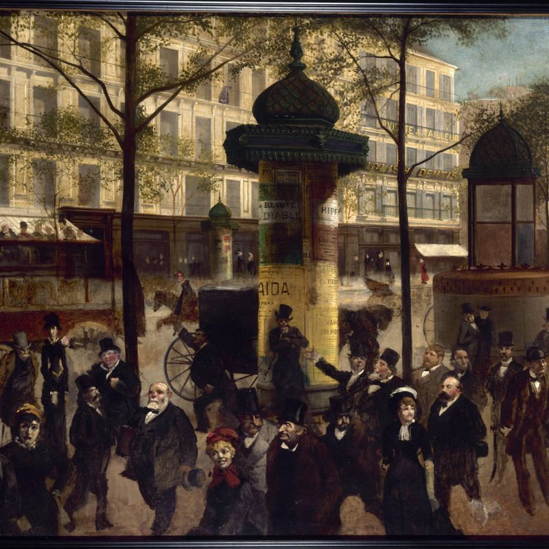 Esquisse pour un panorama du boulevard Montmartre animé des personnalités parisiennes contemporaines
