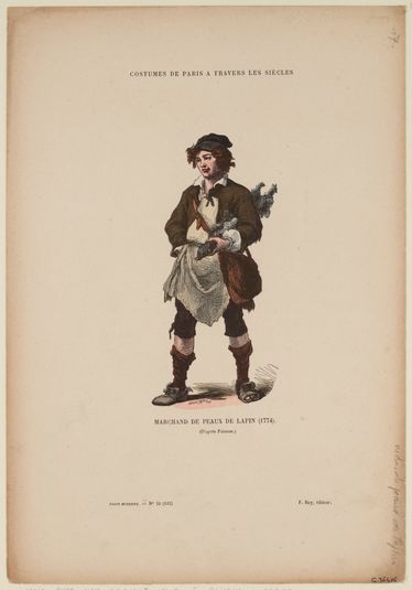 Costumes à Paris à travers les siècles. / Marchand de peaux de lapins (1774).
