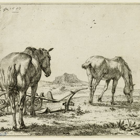 Les Deux chevaux près d'une charrue (Dutuit 25)