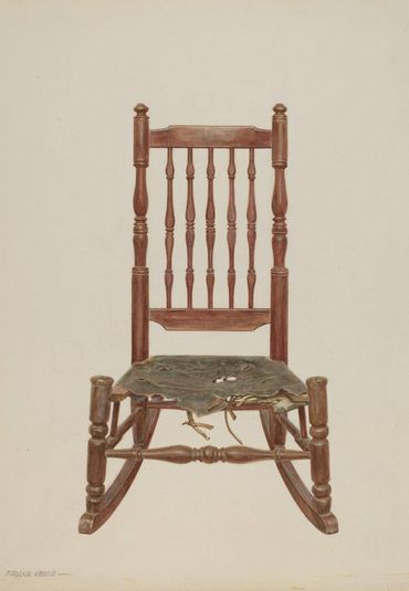 Rocking Chair with Rawhide Seat