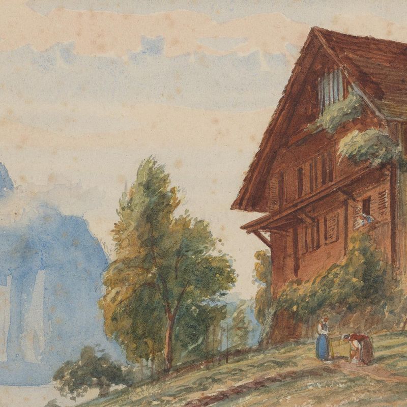 Chalet with figures