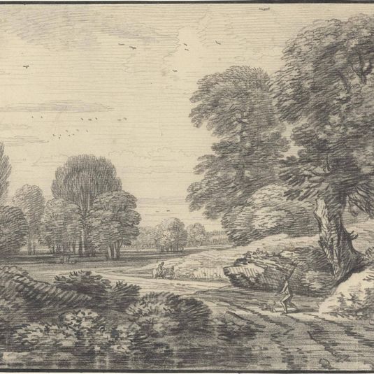Travelers on a Road in a Wooded Landscape
