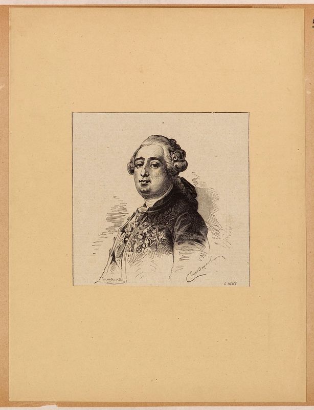 Portrait de Louis XVI et fac-similé du testament de Louis XVI