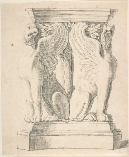 Sketch of a Classical Pedestal with Griffins