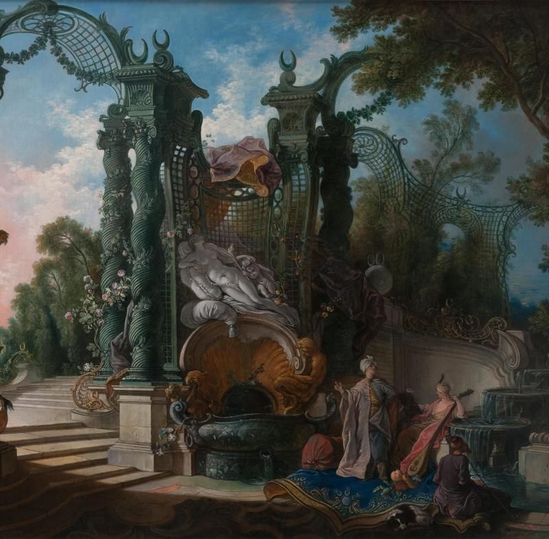 Landscape with architecture and oriental figures