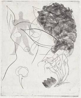 Untitled (Man, dog's head and rose)