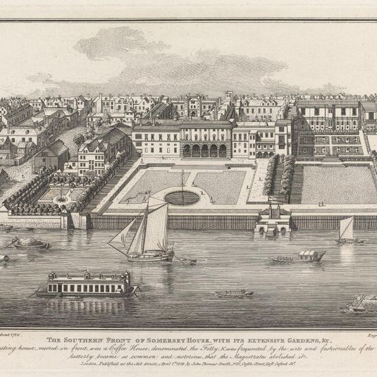 The Southern Front of Somerset House, with its Extensive Gardens