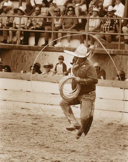 Charro showing roping skills