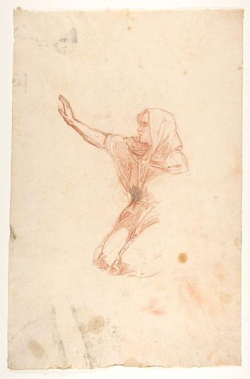 Kneeling Woman (lower register); verso: Kneeling Woman (lower register); (studies for wall paintings in the Chapel of Saint Remi, Sainte-Clotilde, Paris, 1858)
