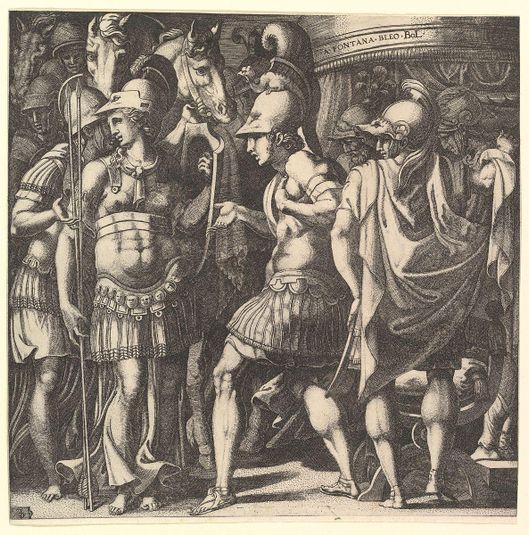 Alexander welcoming Thalestris and the Amazons