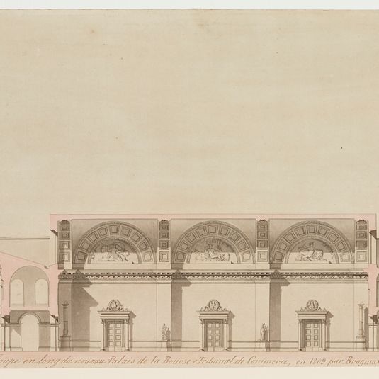 Projet de la Bourse, 1808 ; coupe sur la longueur
