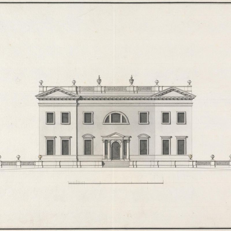 Unidentified Country House: Rear Elevation