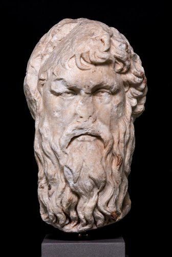 Marble Figurative Head of a Philosopher