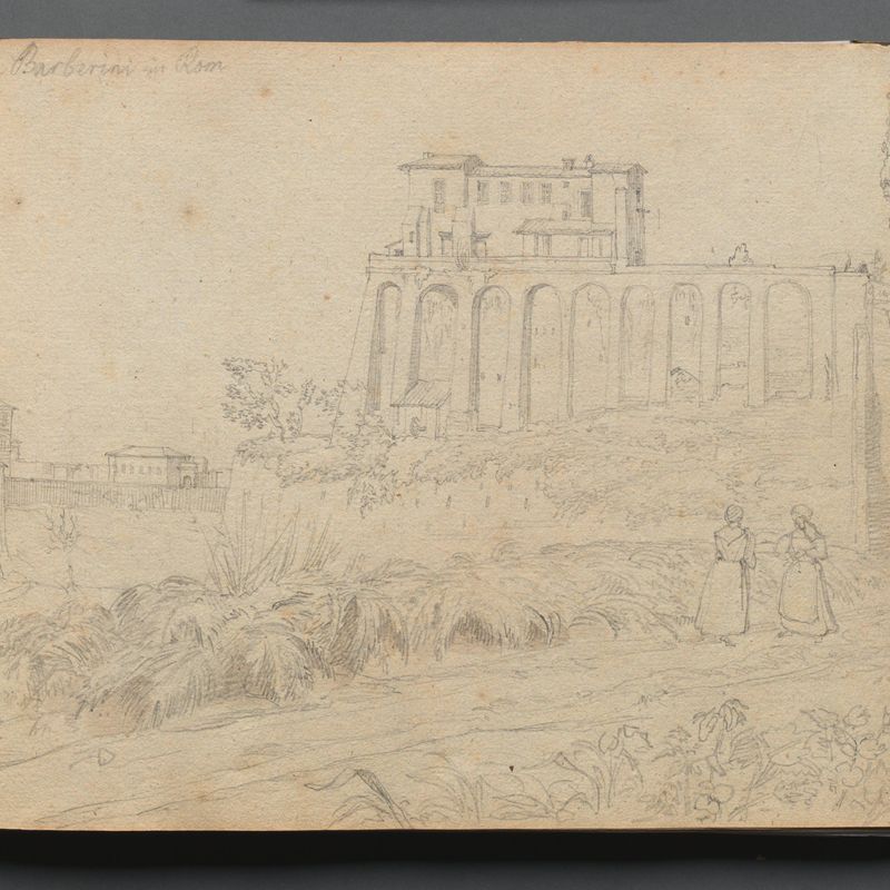 Album with Views of Rome and Surroundings, Landscape Studies, page 07a: "Villla Barberini in Rome"