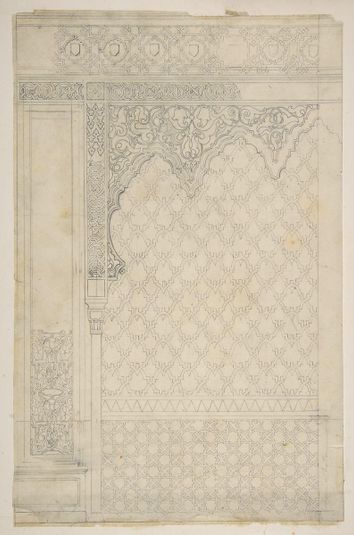 Design for the decoration of a wall in Islamic motifs