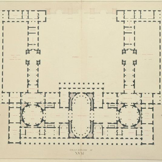 Plan du premier étage d'un projet pour le ministère des Affaires étrangères entre le quai d'Orsay et la rue de Lille