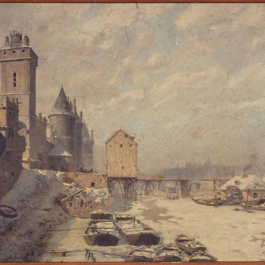 La tour de l'Horloge, la Conciergerie et le pont au Change, en 1621