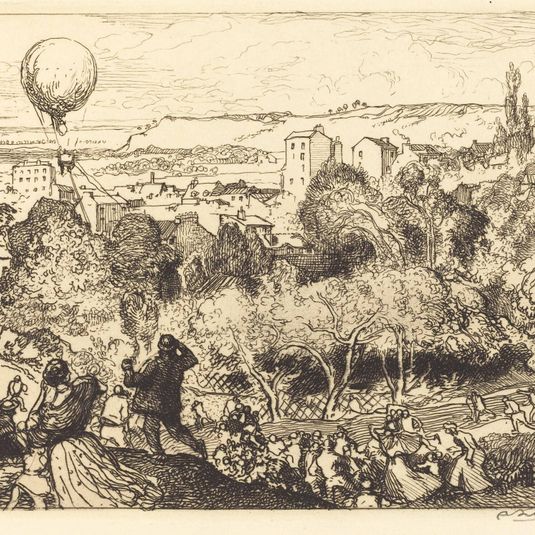 The Falling Balloon, in Pre-Saint-Gervais (Lebaloon qui tombe, au Pre-Saint-Gervais)