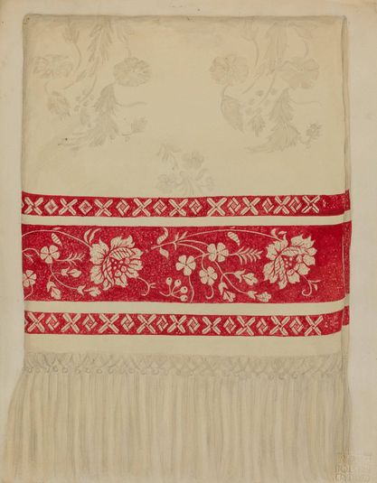 Linen Towel - Flower Design