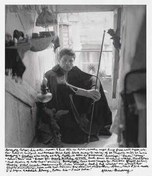 Gregory Corso, his attic room 9 Rue Gît-le-Coeur, wooden angel hung from wall right, window looked on courtyard and across Seine halfblock away to spires of St. Chapelle on Ile St. Louis. Gregory’s Gasoline was ready at City Lights, in attic he prepared “Marriage,” “Power,” “Army,” “Police,” “Hair” and “Bomb” for Happy Birthday of Death book. Henri Michaux visited, liked Corso’s “mad children of soda-caps” phrasing Burroughs came from Tanger to live one flight below, shaping Naked Lunch manuscript, Peter Orlovsky and I had window on street two flights downstairs, room with two-burner gas stove, we ate together often, rent $30 a month. I’d begun Kaddish litany, Peter his “Frist Poem.”