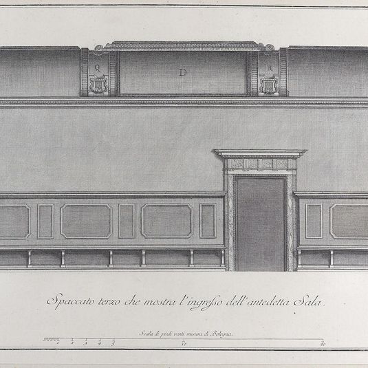 Plate 3: cross-section of the Hall of the Institute of Bologna