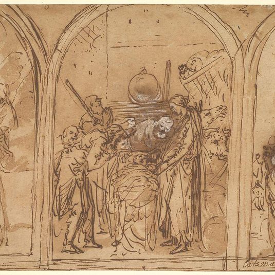 A Design for a Triptych with the Adoration of the Two Saints