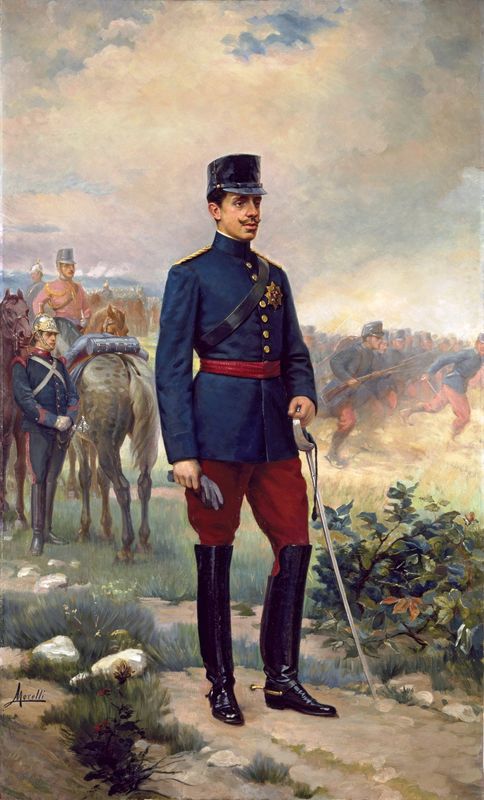 Alfonso XIII con uniforme de campaña