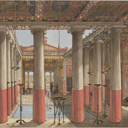 Interior of a Villa, with Fountain Pool