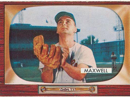Charlie Maxwell, Outfield, Baltimore Orioles, from Color TV Set series, series 10 (R406-10) issued by Bowman Gum