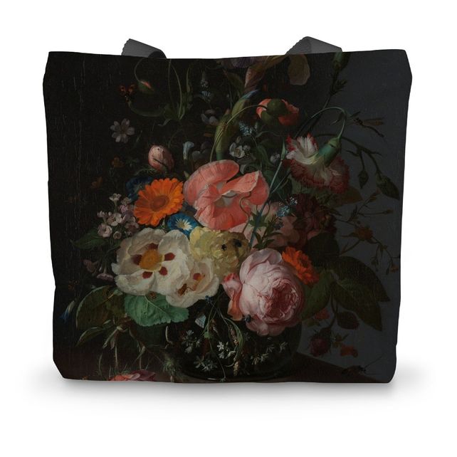 Still Life with Flowers on a Marble Tabletop, Rachel Ruysch, 1716 Canvas Tote Bag Smartify Essentials