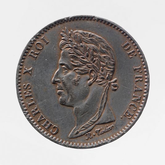 Essai pour la pièce de 2 centimes et demi de Charles X, 1824-1825