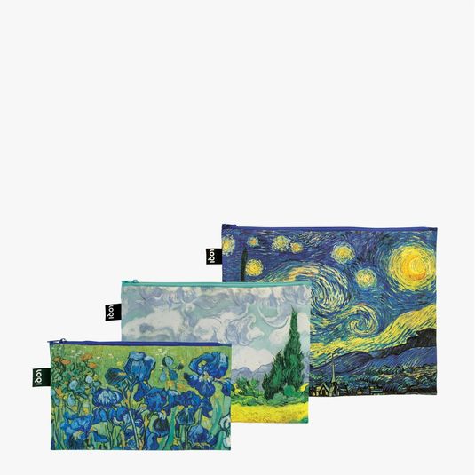 The Starry Night, A Wheatfield With Cypresses, Irises Recycled Zip Pocket Set LOQI
