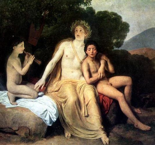 Apollo, Hyacinthus and Cyparis singing and playing