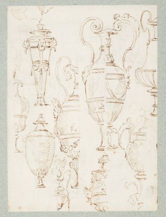 Sketches of Nine Urns, One with Alternate Suggestions