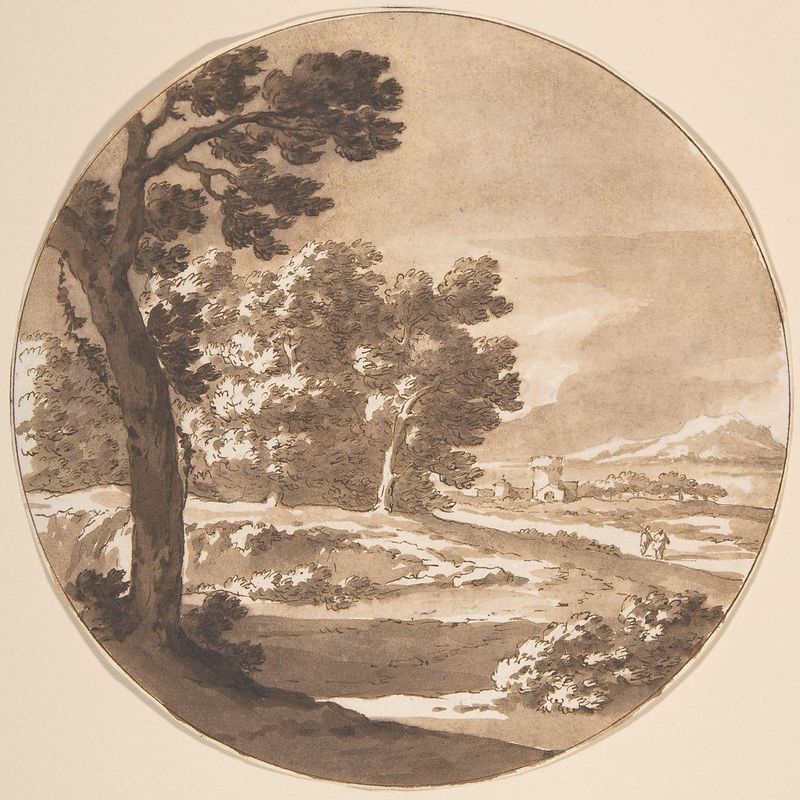 Wooded Landscape with Figures on a Road